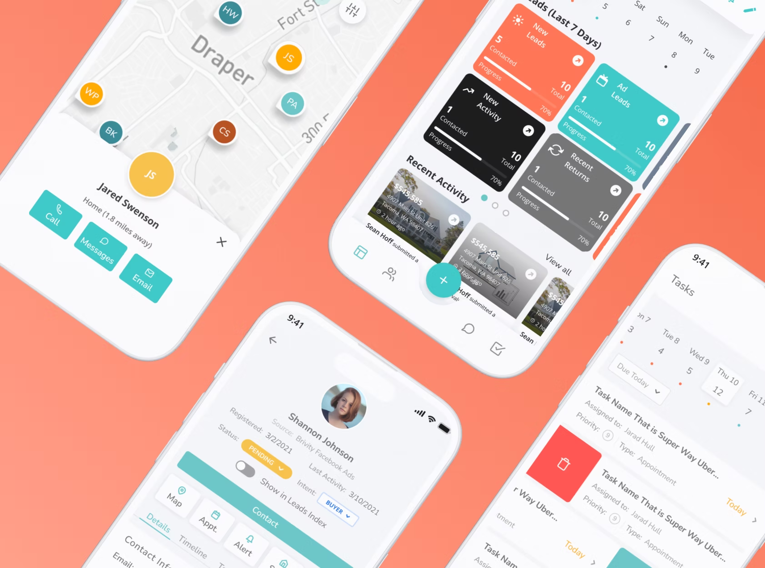 Brivity Mobile CRM on a phone