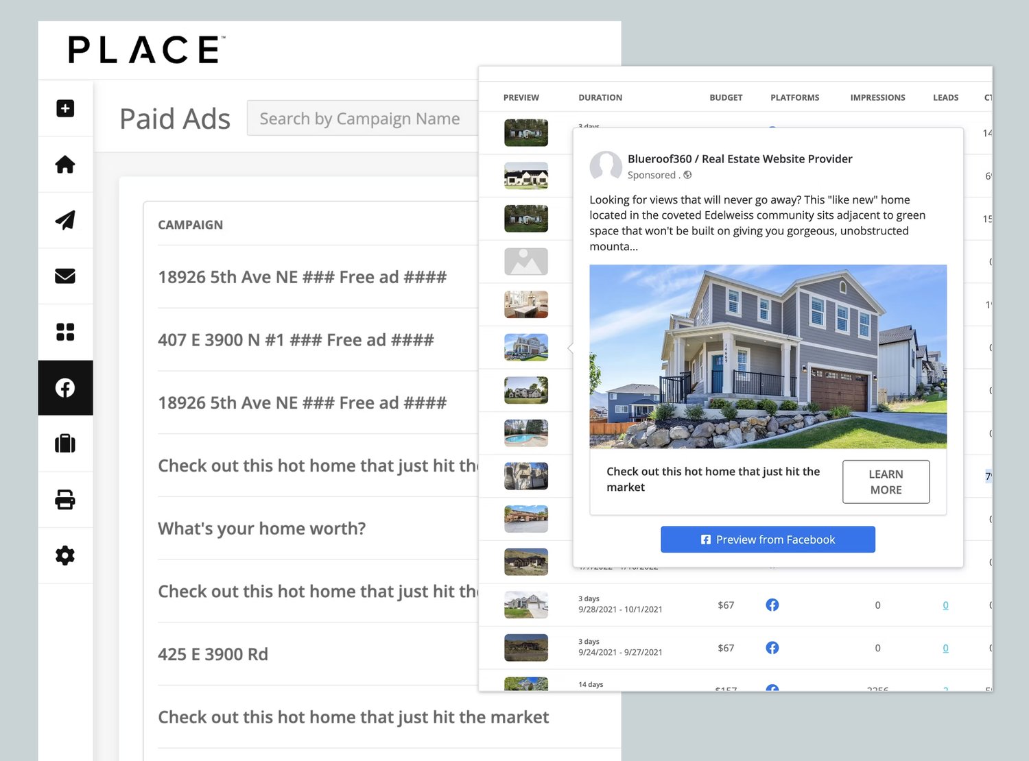 Place Facebook Ads automation tool
