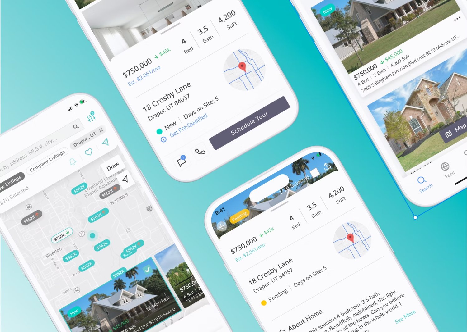 Place Home Search App on mobile